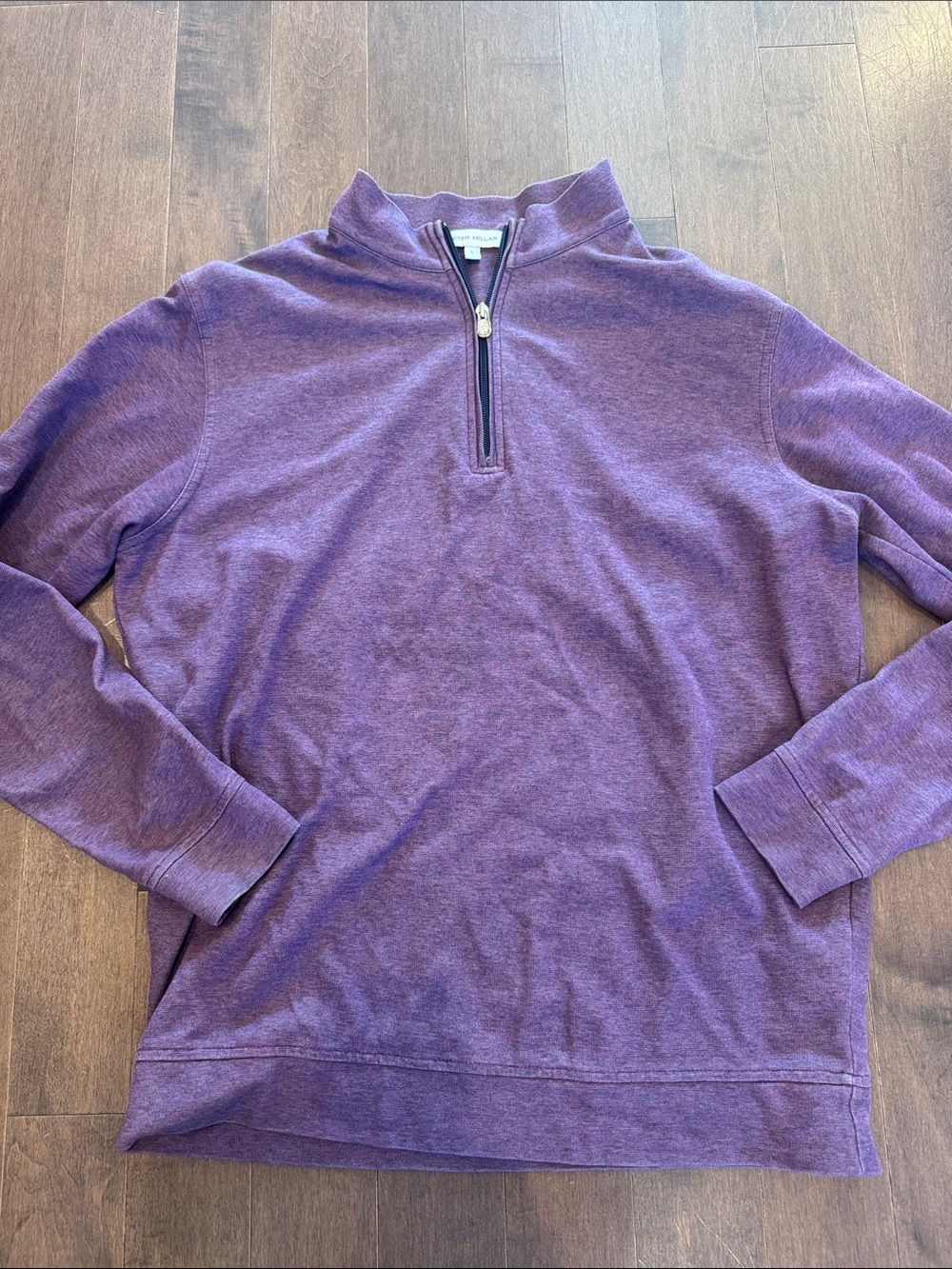 Peter Millar Men's Purple Quarter-Zip Pullover Sweater